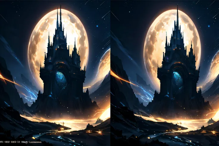 <lora:stereogram-crossed-v2r2:0.8> stereogram, Starry Sky with Mountains and Lake, Jessica Rossier, Inspired by Jessica Rossier, Jessica Rossier Fantasy Art, Concept Art Magic Highlights, Official Artwork, Dream Painting, Ethereal Realm, Atmospheric artwork, dreamy matte paintings, serene endless stars inspired by Ted Nasmith, moonlit starry environments, epic music album covers.,