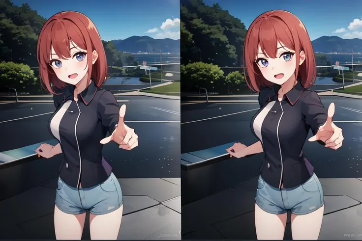 <lora:stereogram-crossed-v2r2:0.8> stereogram, 1girl, open mouth, portrait, upper body, cowboy shot, pov, pointing at viewer, foreshortening,