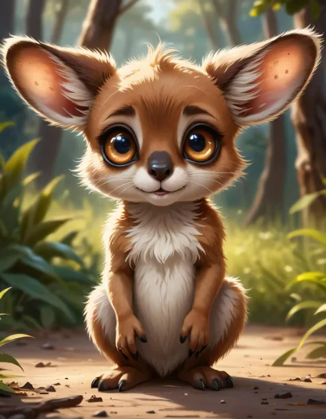 most cute fantasy animals of the world, different species, kangaroo based, big eyes, very fluffy