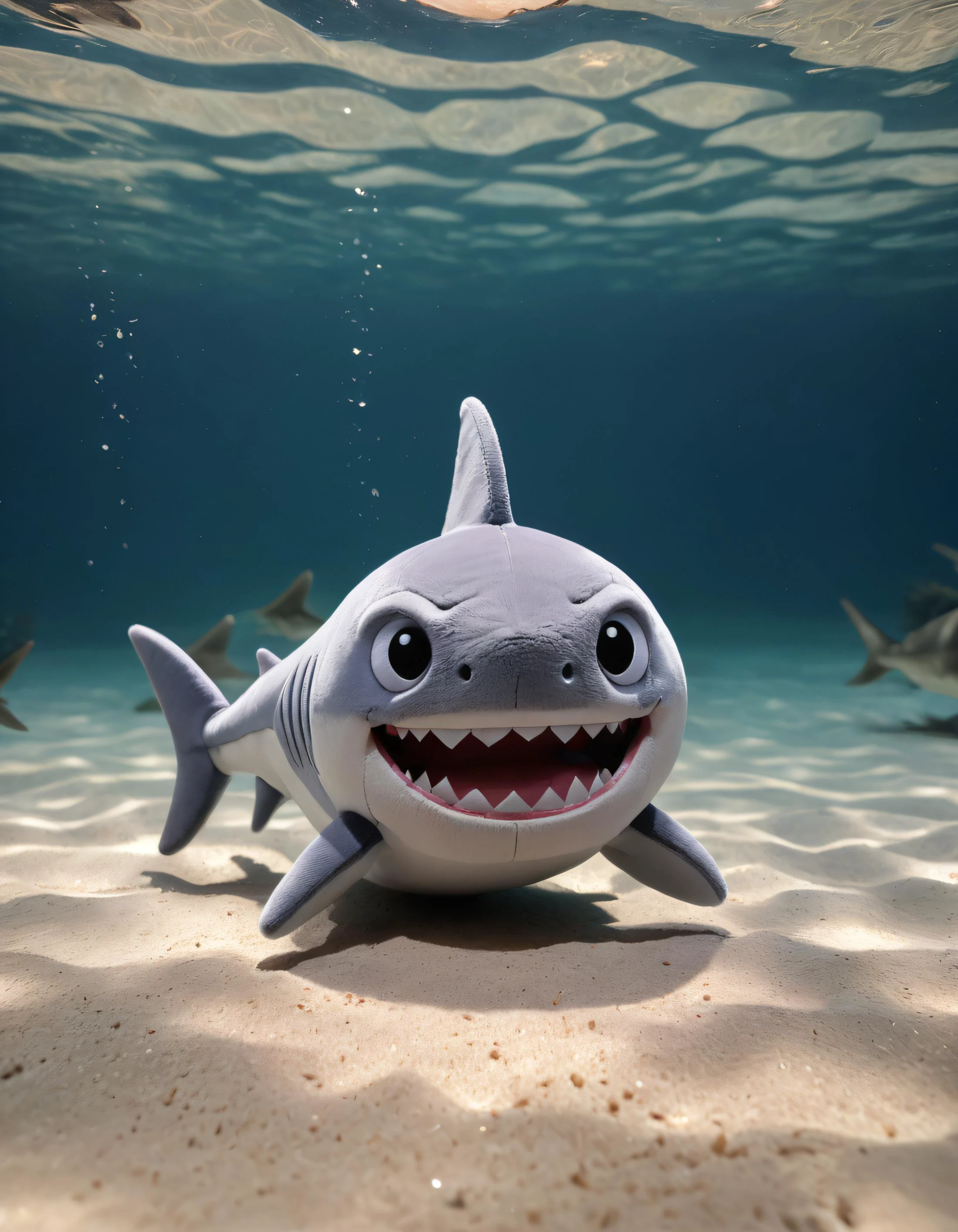 stuffed toy,  shark, under water