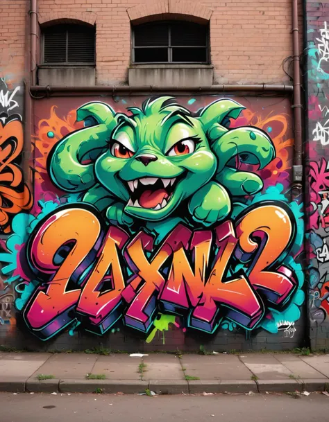 graffiti on wall that says "JayNL", (JayNL in graffiti), digital art, cartoon style