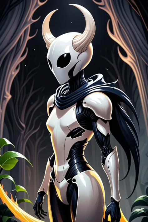 a hollow knight and beautiful hair in a national geographic photo shoot in the style of sci fi digital art, fruitcore
