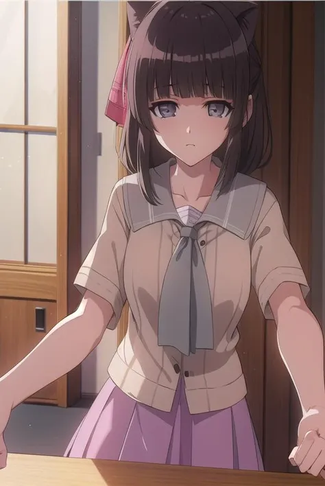 suikayama, <lyco:suikayama-lyco-nochekaiser:1>,
sui kayama, (grey eyes:1.5), brown hair, bangs, blunt bangs, hime cut,
BREAK blouse, pink blouse, short sleeves, skirt, purple skirt,
BREAK looking at viewer,
BREAK outdoors,
BREAK <lyco:GoodHands-beta2:1>, (masterpiece:1.2), best quality, high resolution, unity 8k wallpaper, (illustration:0.8), (beautiful detailed eyes:1.6), extremely detailed face, perfect lighting, extremely detailed CG, (perfect hands, perfect anatomy),