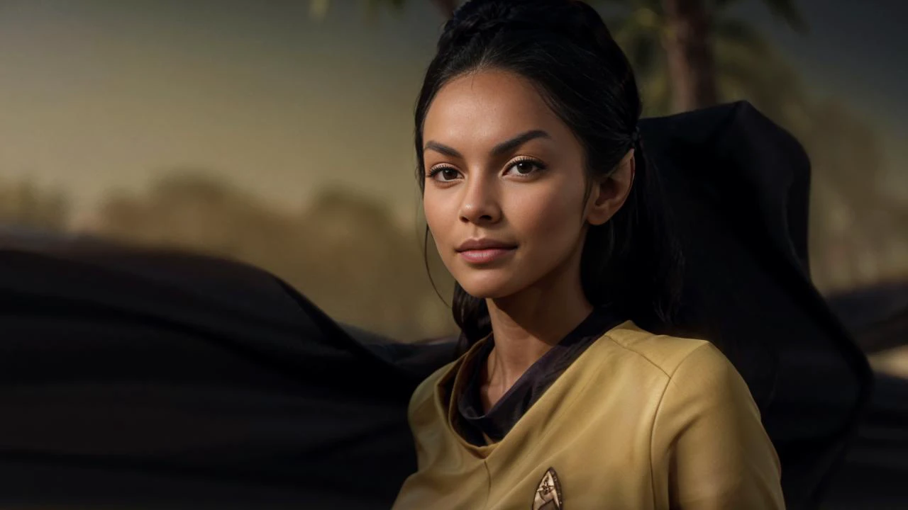 (sience fiction scene: DV_Blue_Vicious walking in a high-tech colledge garden on an alien planet), bright daylight, (blue dust:1.1), spaceport, high-tech buildings in background,
(detailed skin, narrow waist, pointed breasts),
(pointed ears, pointed eyebrows:1.4),
1960s hair style,
(long tangled wavy disheveled hair:1.2),
((short:1.1) (yellow:1.2) startrektos dress:1.4), (dress lift:1.1),
(lace fishnet thighhighs:1.1), black boots,
deep cleavage,
eyes open, heavy breathing, smile,
masterpice, award winning, film grain, (photorealistic:1.2), 16k, UHD, cinematic shadows, best quality, ultra highres, hyperrealistic, (Perfect Hands:1.1), rim light, god rays, full body,
<lora:GodPussy1 v4:0.4>,, <lora:add_detail:0.5>, <lora:1.5_perfect hands:0.6>, <lora:hair_length_slider_v1:2>, <lora:skin_tone_slider_v1:2>,
<lora:TOSV3:1>,
<lora:race_st_vulcan_512:0.8>,
<lora:people_count_slider_v1:3>, girls in background