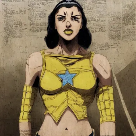 Gal Gadot, Very detailed, clean, high quality, sharp image, text, blurry, grainy, watermark, incoherent, smudged, collage, Saturno Butto