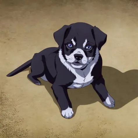 A cute puppy, Very detailed, clean, high quality, sharp image, text,
