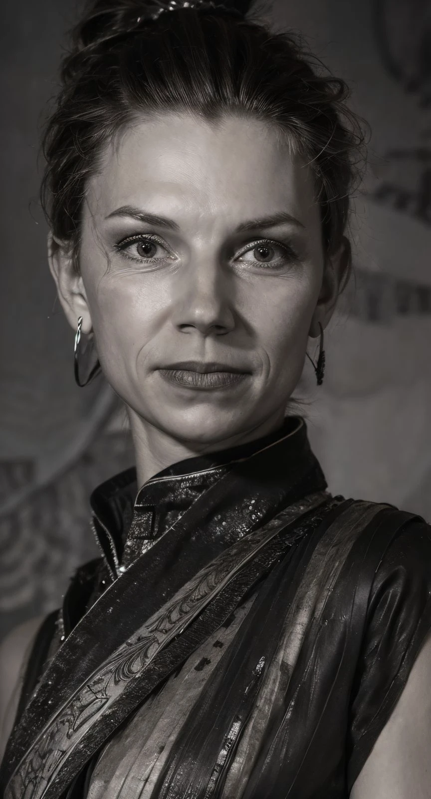 (scratchboard style, monochrome, texture, highly detailed, engraving:1.15), headshot <lora:sd15_locon_MadiTeeuws_32_v1-000012:.9> MadiTeeuws, focus on face, wearing a military uniform , her light slate gray hair is styled as braided bun,
<lora:100_TatK:1> (((TatK))) <lora:jkSmallBreastsLite_V01:0.8> <lora:AnimeLeges:0.8>