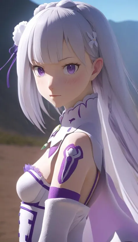 Cinematic scene, hero view, solo, Emilia, Re:Zero <lora:emilia:1>, action pose, detailed background, masterpiece, best quality, high quality, absurdres, RAW candid cinema, 16mm, color graded portra 400 film, remarkable color, ultra realistic, textured skin, remarkable detailed pupils, realistic dull skin noise, visible skin detail, skin fuzz, dry skin, shot with cinematic camera