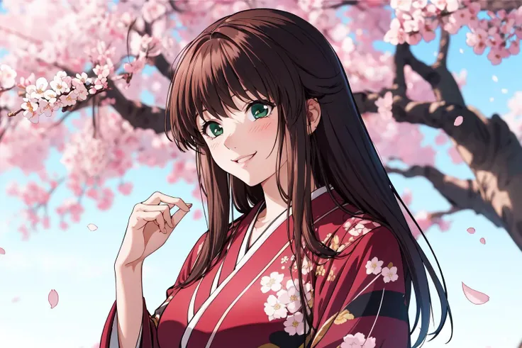 (RAW photo, best quality), 1girl,  natural lighting, solo,  light smile, outdoor,
 <lora:srw_setsuko_ohara_v1_2-000005:1>, setsuko ohara, 
spring, cherry blossoms, beautiful kimono,