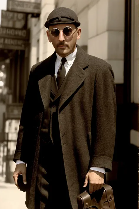 photo of leon <lora:leon_v10:0.75> as a made man of the 1920s chicago mafia