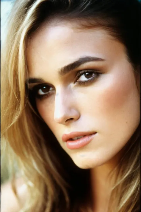 face shot of krk, (serious look), (blonde medium length hair), (hand on chin), Photorealistic, Hyperrealistic, Hyperdetailed, analog style, hip cocked, demure, detailed skin, matte skin, soft lighting, subsurface scattering, realistic, heavy shadow, masterpiece, best quality, ultra realistic, 8k, golden ratio, Intricate, High Detail, film photography, soft focus, detailed skin texture, (blush:0.5), (goosebumps:0.5), subsurface scattering, <lyco:KieraKnightly-RealVision-V1.0:1.0>