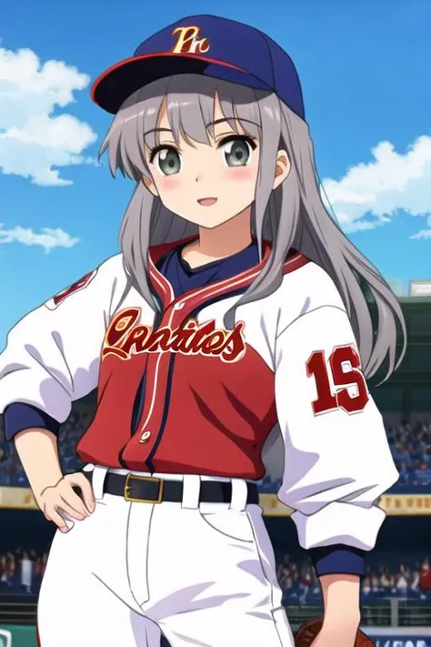 <lora:KieraKnightly-RealVision-V1.0:.7> "krk, Keira Knightley", baseball, grey hair
