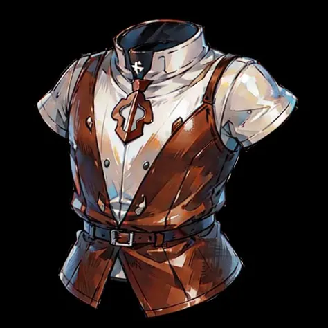 [(white background:1.5)::5], simple, male,
((brown leather)) [shirt|armor],  symetrical,
light [shirt|armor] for human,
no human, no head,
 <lora:GameIconResearch_clothes_Lora:0.4>, ufotable official art, pastel_colors,
<lora:nomura_tetsuya_offset:0.4>, <lora:ff16style:0.4>, 
<lora:akagi_shun_offset:0.4>,  <lora:amano_yoshitaka_offset:0.4>