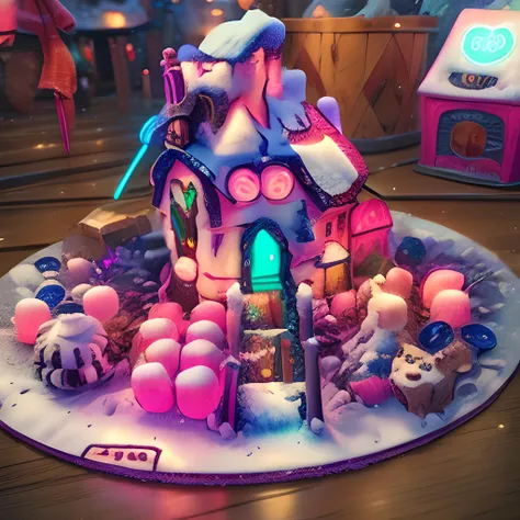 snowy house, candy, neon, <lora:Chr457m45m3rg3D0nMN3M1C:0.8> Chr457m45m3rg3D0nMN3M1C neon <lora:detail_slider_v4:2>