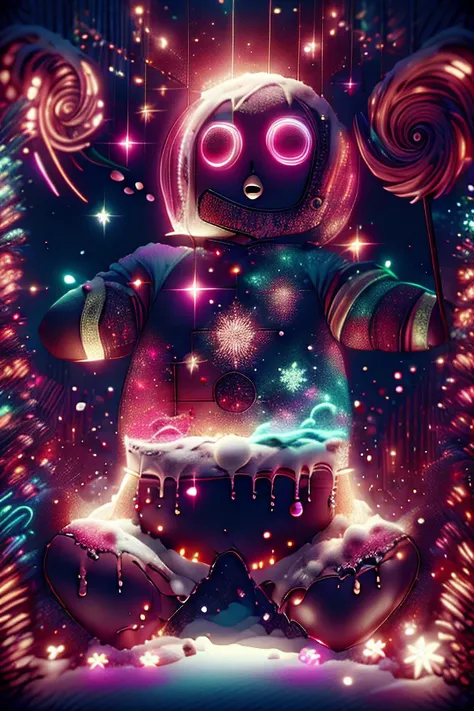 Gingerbread man cookie, candy, rave, Chr457m45m3rg3D0nMN3M1C, neon light show sparkling <lora:Chr457m45m3rg3D0nMN3M1C:2.69> <lora:detail_slider_v4:2.69>