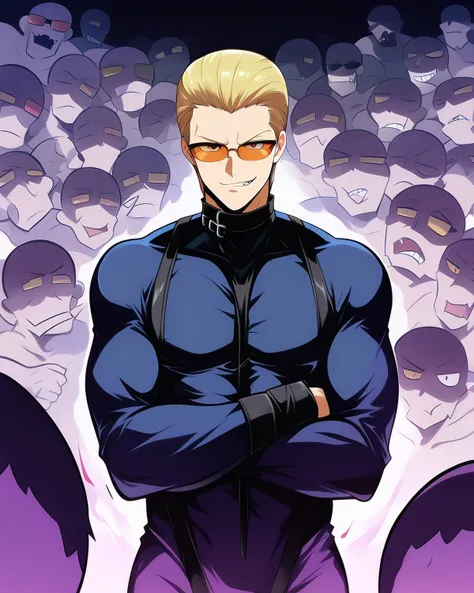 score_9, score_8_up, score_7_up, score_6_up, source_anime, ah1, best quality, (masterpiece:1.4), (high quality:1.4), sharp focus, 4k, absurd resolution, <lora:albertwesker-guy-PONYv1:0.9> albertwesker, albert wesker, 1boy, blonde, sunglasses, looking at viewer, toned, athletic, fit, slicked back hair, mature male, smirk, cocky, <lora:StraitjacketPony_v1s:1> straitjacket, (surrounded by zombies:1.1), smug,