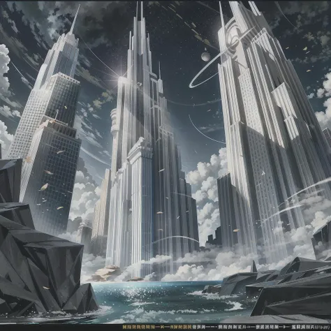 (((masterpiece))), ((best quality)), realistic, 8k, ultra-detailed, realistic, scenery, ConceptArt, no humans, huge lake, huge mountains, high waterfalls, dark clouds, solar eclipse, multiple planets on sky, night, dark atmosphere, nature. Highly detailed RAW color Photo, side Angle, (lens flare:0.7), (bloom:0.7), particle effects, raytracing, cinematic lighting, shallow depth of field, photographed on a Sony Alpha 1, 50mm wide angle lens, sharp focus, cinematic film still, dynamic pose.