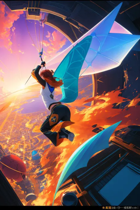 1girl, detailed 3d blender render, fairy tale, overhead angle of a Feigned Dense ([Water buffalo:Hang glider:2]:1.3) , the Water buffalo is Cycling, majestic, in autumn Cargo shorts and tank top, Crouching down, complex Tremendous background, lush cityscape and Deep space in background, Stormy weather, Wide view, Regret, Pixiecore, rim light, Depth of field 100mm, triadic colors, Embroidery, Ice and Fire, octane engine, dslr, [ (designed by Jerry Schatzberg:1.3) , (Dan Flavin:0.9) :8]