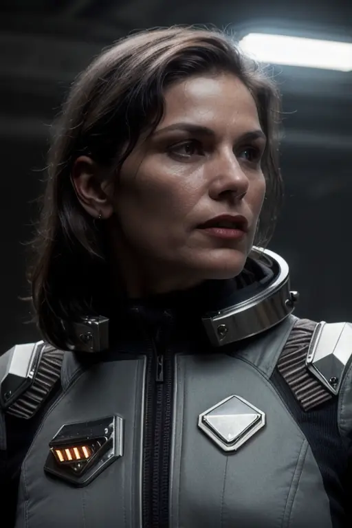 photo of lindafiorentino woman (wearing as a space cop:1.2) , (rim lighting:1.3), detailed face , sharp details, (8k uhd) RAW proffesional photo , masterpiece, realistic, realism, high contrast, digital art trending on Artstation 8k HD high definition detailed realistic, detailed, hyper detailed, best quality, ultra high res, high resolution, detailed,ultra sharp , rich colors, hyper realistic, lifelike texture, dramatic lighting, unreal engine, trending on artstation <lora:lindafiorentino:1>