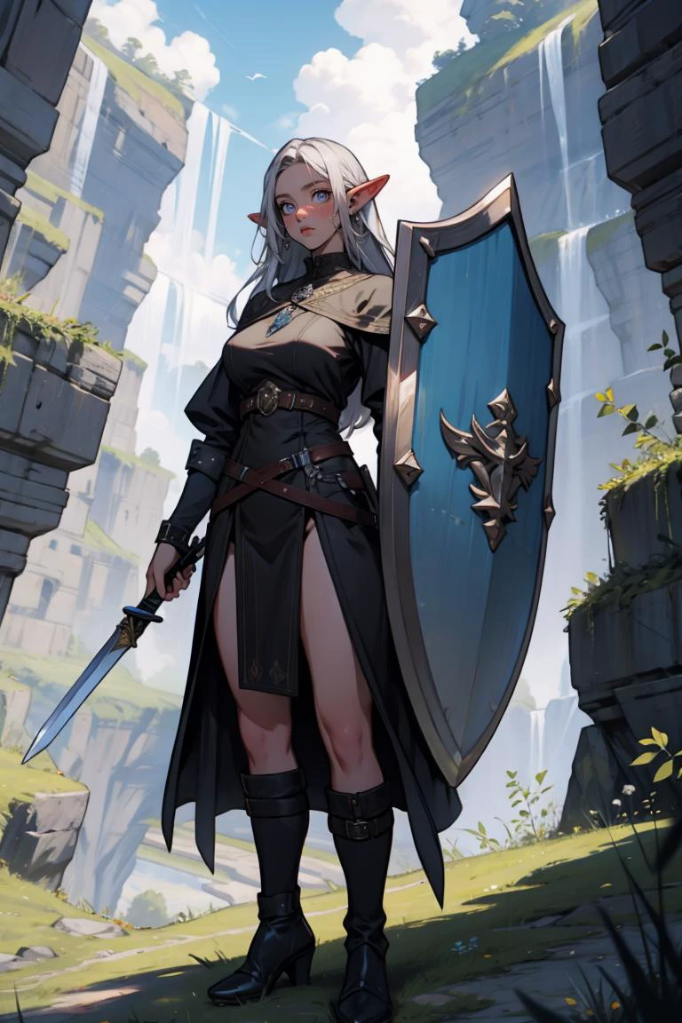(masterpiece, best quality, detailed, highres), absurdes, elven woman, knight, fantasy landscape, sword and shield,
<lora:GoodHands-beta2:1> <lora:Astraali_RETRO_2:1>