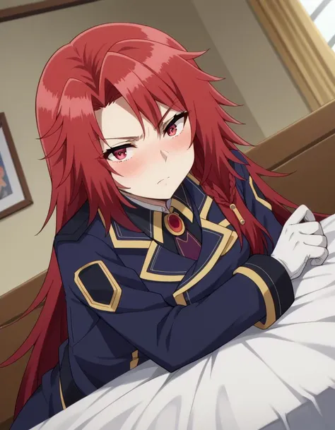 score_9, score_8_up, score_7_up, score_6_up, uncensored, Iris Midgar, red hair, long hair, braid, red eyes, BREAK (masterpiece:1.2), best quality, high resolution, (detailed eyes:1.3), perfect lighting, (perfect hands, perfect ???????), large breast, looking at viewer, steamy, bedroom, steam, wet body, uniform, skirt, skirt lift, hairy pussy, sexy pose, lying on back, male pov, BREAK, 1boy with horse dick, veiny dick, interracial, light skinned male, after sex, penis awe, penis pulling out, cum projectile, precum, trembling, moaning, gasping, heavy breathing,
