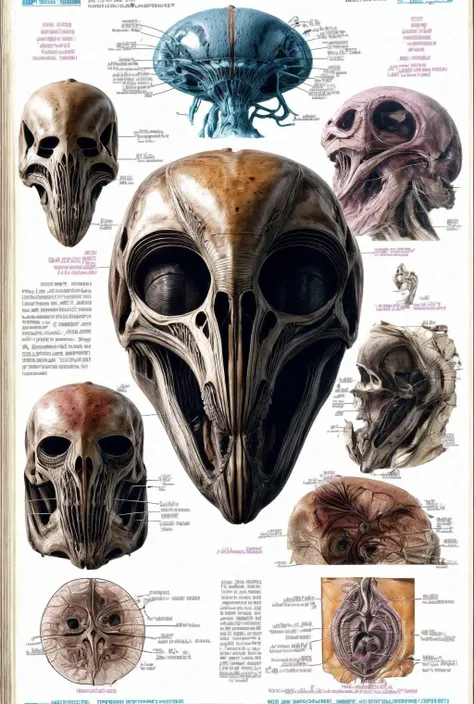 bodumedical, <lora:BoduMedical-06:1>, medical, diagram, alien, xenomorph, reproduction, parasites, callouts, notations, (extremely detailed), flesh, organs <lora:add_detail:1>