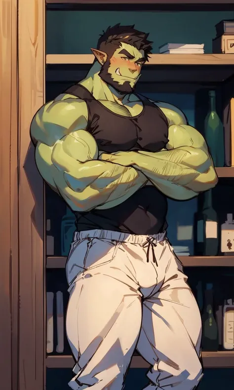 mature male, (male focus:1.2), muscular, happy smile, Training
BREAK
(mature male:1.3), (muscular:1.3), orc,0rc, (green skin:1.2),( casual:1.4)
<lora:GayOrc:0.8><lora:ArtMale_V1.0:0.5>