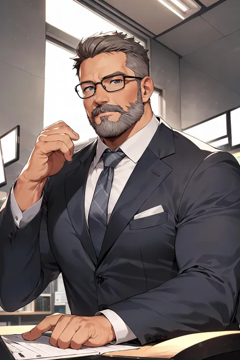 Wear suit, wear glasses, look at computer, working at (office), frown,
(8K, best quality, HDR, highres, absurdres, incredibly absurdres:1.2), (from below), (whole body:1.2), (affluent and blur detailed background),
establishing shot
1daddy, (50 years old), grey hair, beard, mustache,
<lora:more_details:0.3> <lora:Nijimale-Glimmer:0.6> <lora:AsianMaleRG:0.2>