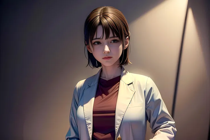 (RAW photo, best quality), (realistic, photo-realistic:1.3), masterpiece, light smile, detailed face, studio lighting, 1girl, (upper body:1.3), wide angle
lab coat over scrubs
<lora:LabcoatOverScrubs1_1:1> lain iwakura (serial experiments lain) <lora:LainIwakuraSerialExperimentsLain0:0.8>