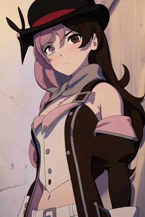 neopolitan, <lora:neopolitan-lora-nochekaiser:1>,
neopolitan, long hair, brown hair, (brown eyes:1.3), pink hair, multicolored hair, pink eyes, two-tone hair, (heterochromia:1.2), split-color hair,
BREAK gloves, hat, navel, brown eyes, detached sleeves, midriff, belt, pants, white gloves, black headwear, bowler hat,
BREAK looking at viewer,
BREAK outdoors,
BREAK <lyco:GoodHands-beta2:1>, (masterpiece:1.2), best quality, high resolution, unity 8k wallpaper, (illustration:0.8), (beautiful detailed eyes:1.6), extremely detailed face, perfect lighting, extremely detailed CG, (perfect hands, perfect anatomy),