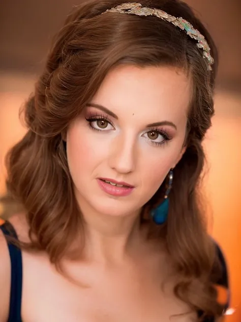 cinematic photo an exquisite portrait photograph, 85mm medium format photo of ((ohwx woman)) with a classy hairstyle <lora:MarissaMae_SD15_v1.0:1> MarissaMae, classy makeup, simple background, symmetrical, rule of thirds, . 85mm photograph, film, bokeh, professional, 4k, highly detailed, (in style of Miko Lagerstedt)