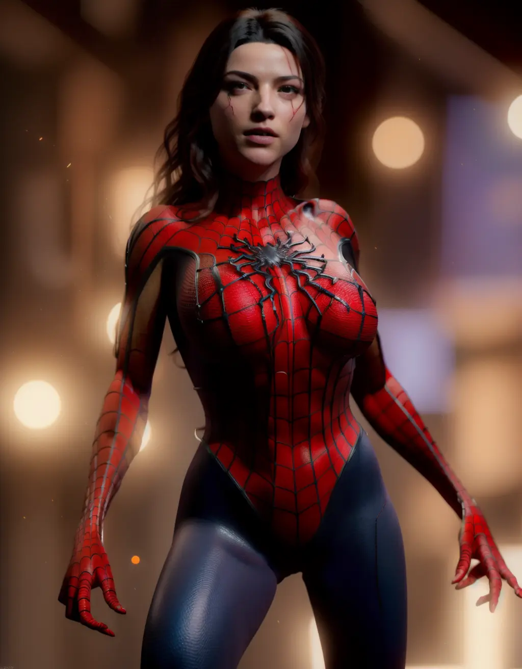 3d female SpidermanClasic , sexy <lora:SpidermanClasic_v1.0:0.7> <lora:hipoly3DModelLora_v20:1>