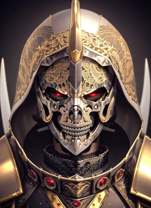 Ghost - the japanesse samurai evil force, beautiful natural soft light, rim light, gold fractal details, fine lace, mandelbot fractal anatomical, glass, facial muscles, elegant, ultra detailed, metallic armor, octane render, hands