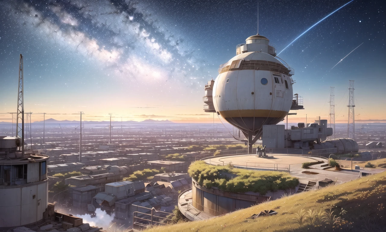 masterpiece, best quality, painted by greg rutkowski makoto shinkai takashi takeuchi studio ghibli,
a derelict space observatory floating on a small mass of land in space at the edge of observable universe