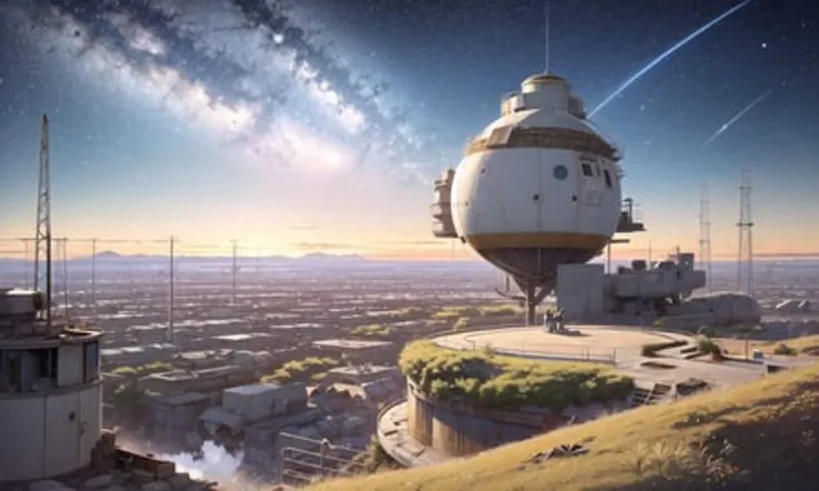 masterpiece, best quality, painted by greg rutkowski makoto shinkai takashi takeuchi studio ghibli,
a derelict space observatory floating on a small mass of land in space at the edge of observable universe