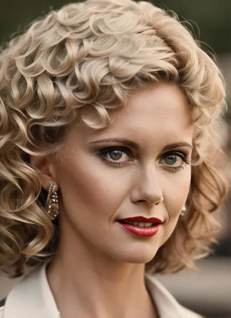 A 1930s professional photograph of sks woman, ((detailed face)), (High Detail), Sharp, 8k, ((bokeh)), <lora:locon_olivianewton_v1_from_v1_64_32:1.25>