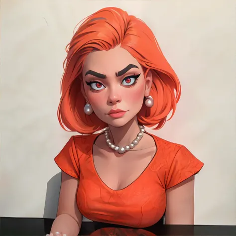 <lora:pseudoamandavisell:0.7>, avisell_style, portrait of a woman wearing neon orange brocade scoop neck shirt, pearls || <lora:pseudoamandavisell:0.2>, avisell_style, masterpiece, 8k, high resolution, shallow depth of field, sharp focus
