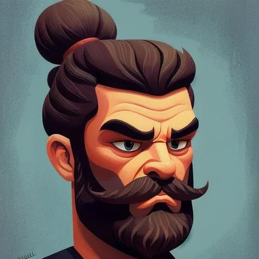 <lora:Amanda_Visell_v3-000020:0.9>avisell_style, a bearded giant, stylized drawing, highly detailed, sharp focus, masterpiece, highres, 4k