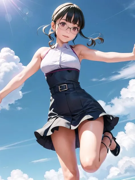 1girl, solo,(best quality),(masterpiece:1.1), full body, looking_at_viewer, dress, dynamic angle, cute, clear facial skin,