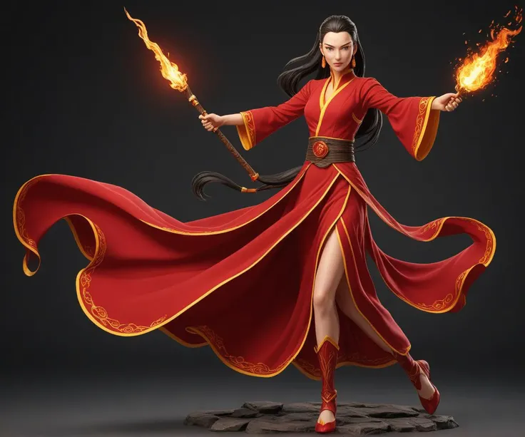 full body (RAW photo:1.3) of AZULA<lora:Azula:1.5>, in a gorgeous red dress, holding a fire bolt in her hand, look at viewer <lora:extremely_detailed:1.8> <lora:XDetail_light:1.3>,amazing details, HDR, bloom, subsurface scattering, dress to kill, perfect quality, good quality, masterpiece