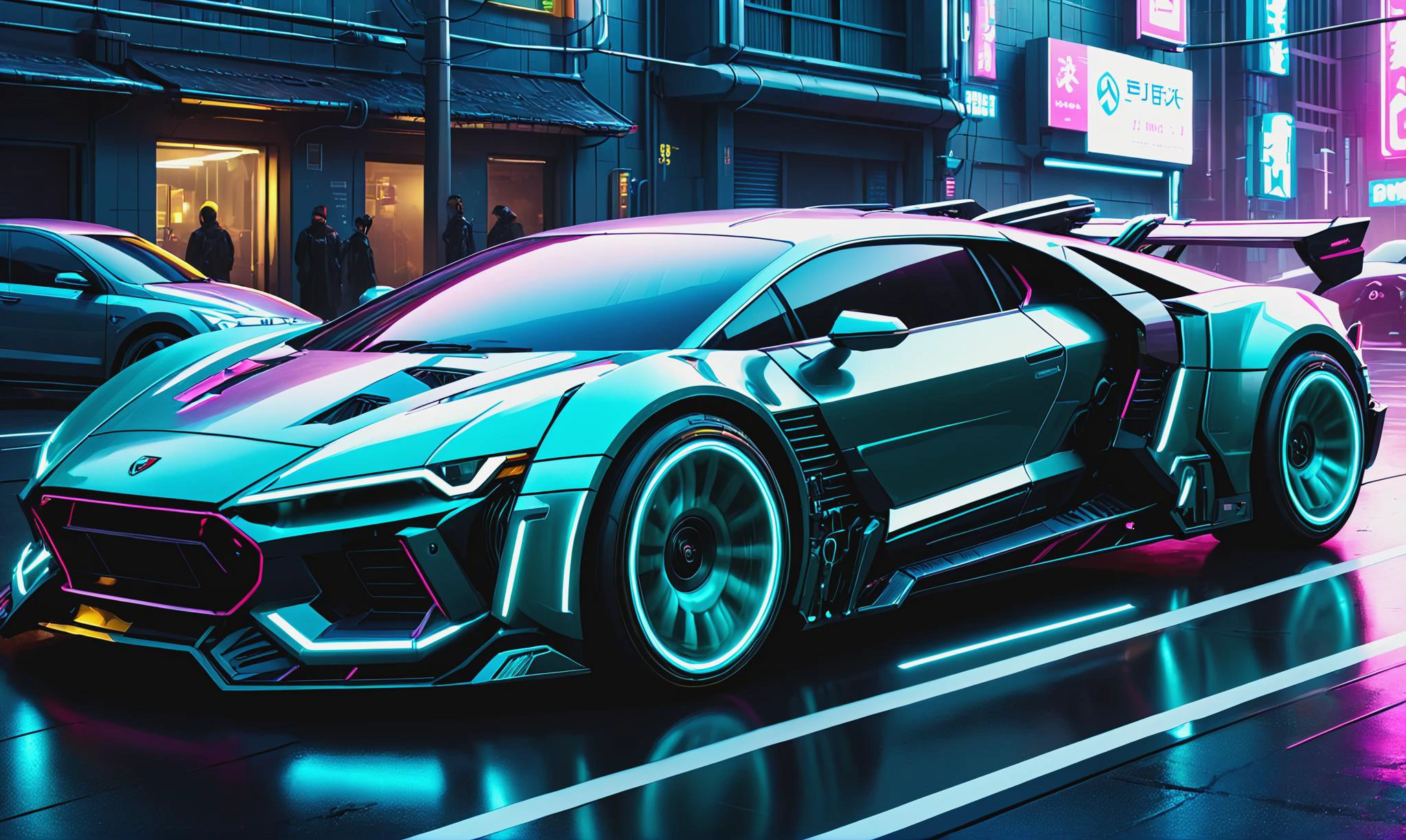 Beautiful detailed digital illustration of a <lora:CyberPunkAIp:0.7> cyberpunkai cyberpunk vehicle, <lora:xl_more_art-full_v1:0.4>