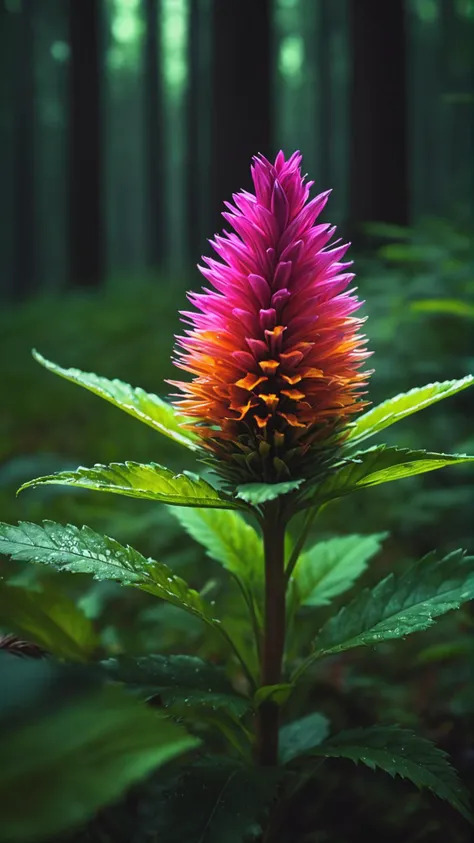 realistic, 1 girl( naked+pubic hair), purple pubic hair, Standing full body, Tall figure, Smooth stomach with six pack, purple red hair, Dark green eyes, shining eyes, Beautiful big, Chapped lips, Blush, daytime, flower, sun, sunlight,