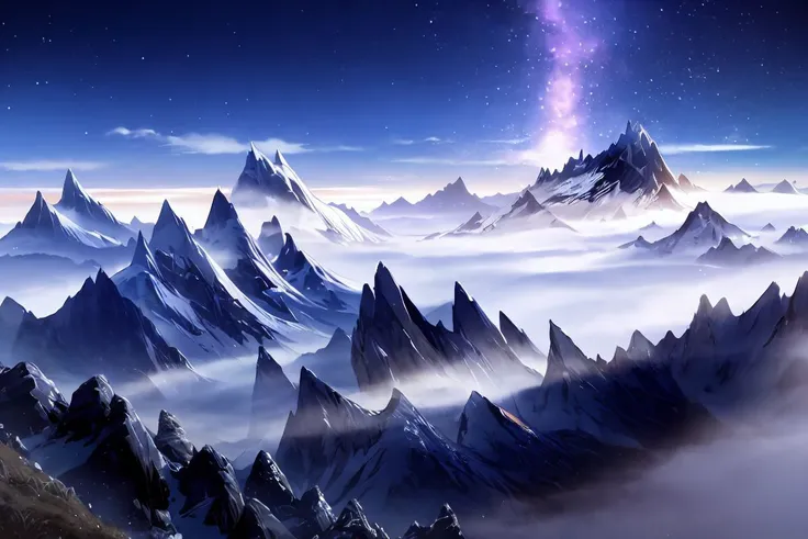 <lora:raptor7-80:1> , masterpiece,
raptor7,landscape, no humans, mountain, cloud, fog, night, stars