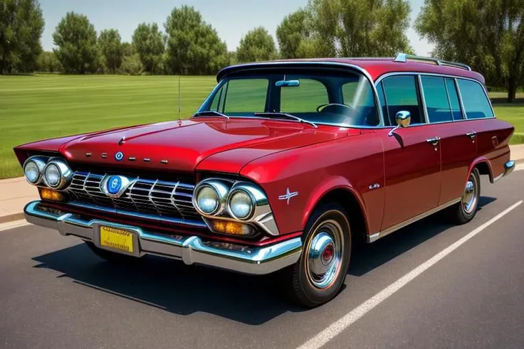 (photorealistic, high resolution, uhd, 8k, masterpiece), 1960 funny weird Toyota Cressida Suburban
