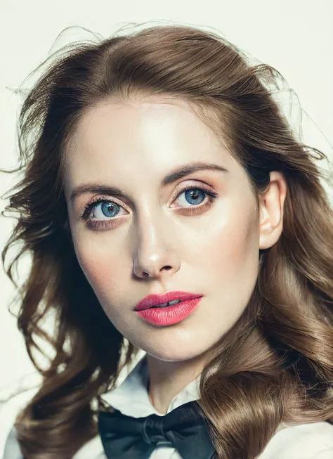 analog style, modelshoot style, portrait of sks woman in tuxedo, (perfect eyes), energetic and colorful streams of light (photo, studio lighting, hard light, sony a7, 50 mm, matte skin, pores, concept art, colors, hyperdetailed), with professional color grading, soft shadows, bright colors, daylight, <lora:locon_alisonbrie_v1_from_v1_64_32:1.3>