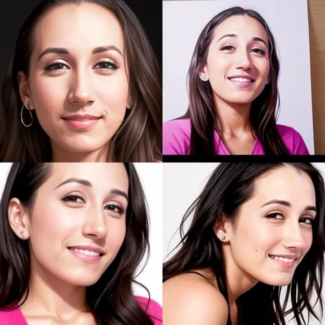 portrait of amia, two thirds view, hyper realistic photograph, detailed face, simple background