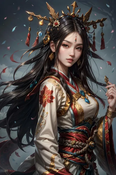 (masterpiece, best quality:1.3)
<lora:epi_noiseoffset2:1> <lora:add_detail:0.7> <lora:SmiteAmaterasu:0.8>
SmiteAmaterasu, 1girl, solo, long hair, brown eyes, asian, looking at viewer, black hair, hair ornament, close up