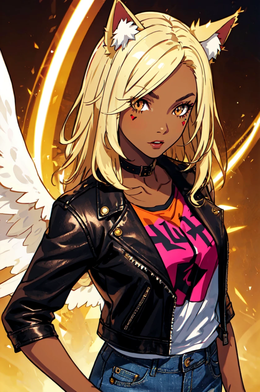 1girl, solo, brown eyes, blonde hair, detailed hair, detailed face, detailed eyes, official art, BadBoyVibes-GenderFree OseaDark