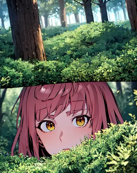 may_the_strongest_florist, (extremely detailed CG unity 8k wallpaper), (masterpiece), (best quality), (ultra-detailed), (best illustration),(best shadow), (an extremely delicate and beautiful), yellow eyes, forest <lora:may_the_strongest_florist :0.85>
