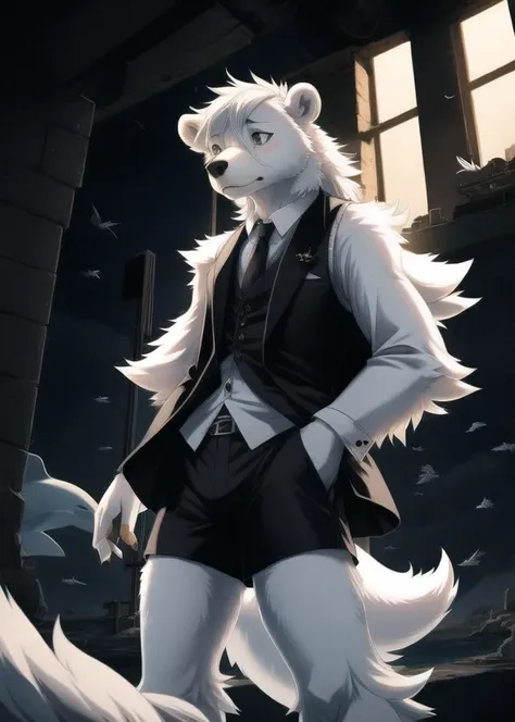 flying, (fluffy anthro furry), (detailed eyes, detailed mouth), moonlit, skinny, (polar Bear),  pectoral focus, hair down, text in eyes, male, sfw, waistcoat, dolphin shorts, Nu-Goth, exhausted, furious, disgusted, detailed background
<lora:add_detail:1>